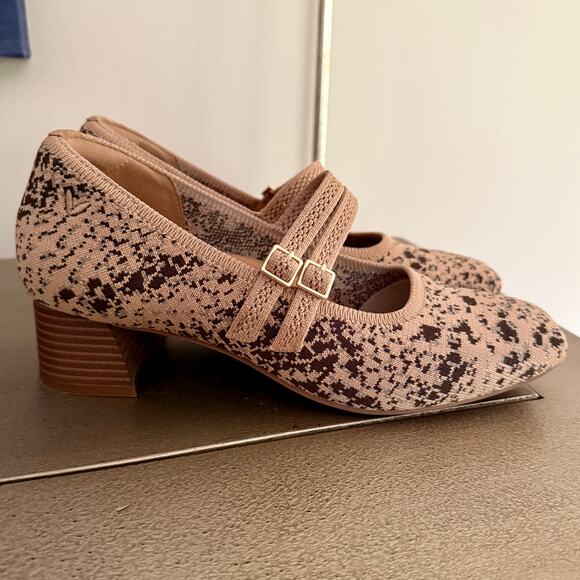 Vivaia Sz 39M Melody Pro Mary Jane Snake Print Excellent Square Toe - Picture 8 of 16